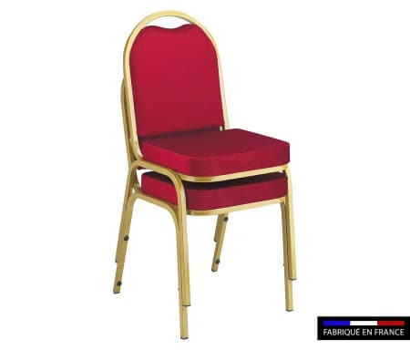 Chaise empilable victoria rouge et doré