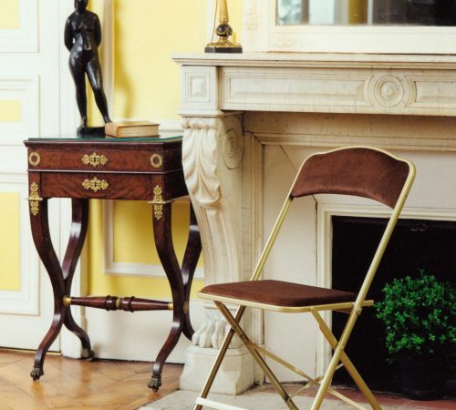 Chaisor Style bâti or velours Marron